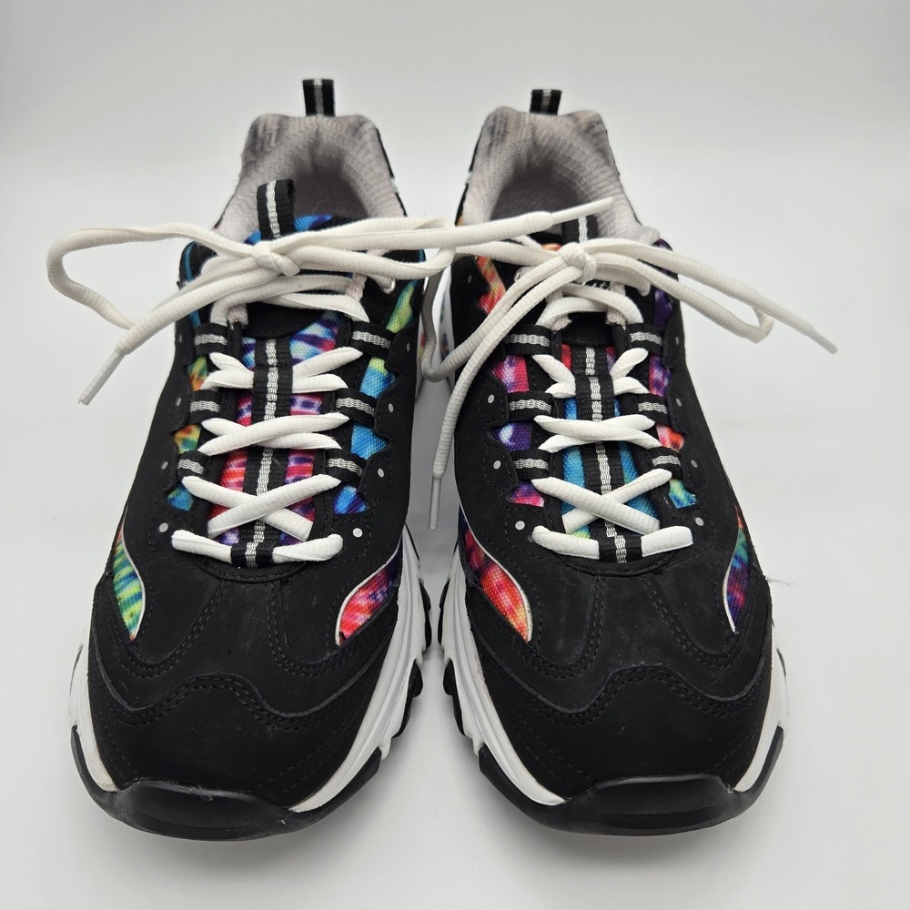Skechers Women's D'Lites Summer Fiesta Sneakers Size 10 Black Vibrant Rainbow - Picture 4 of 12